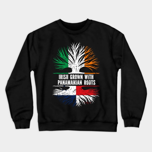 Irish Grown With Panamanian Roots Ireland Flag Crewneck Sweatshirt by silvercoin